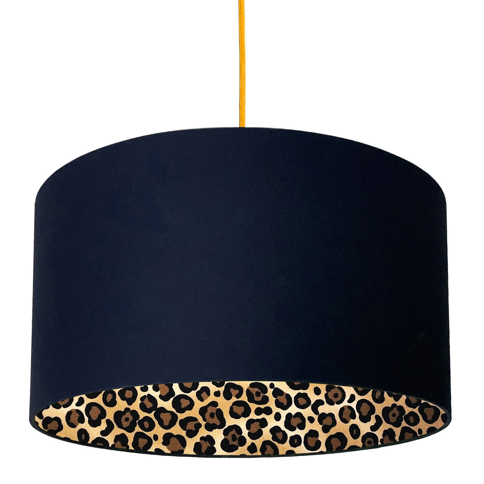 Leopard Print Silhouette Lampshade in Deep Space Navy Cotton