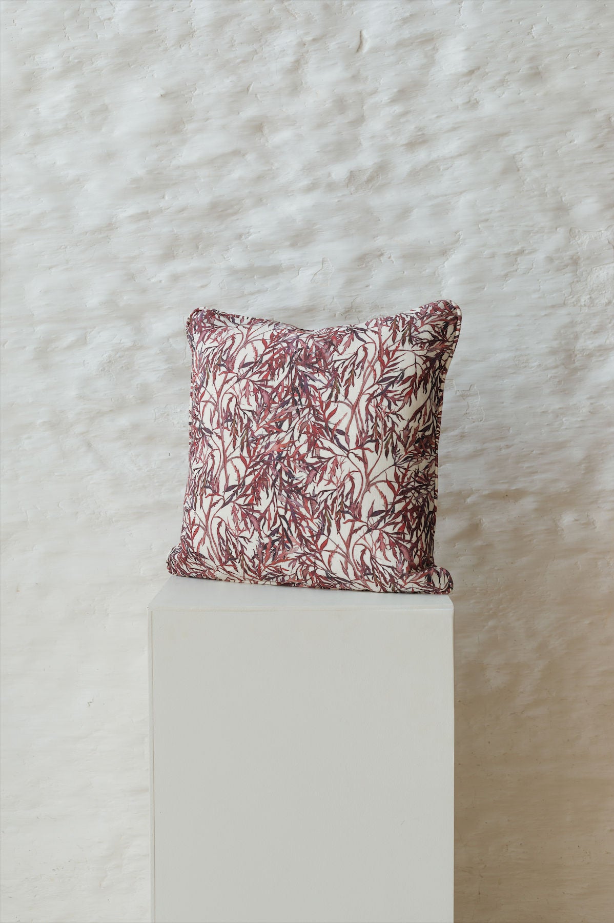 Square Elderflower Cushion with Piping