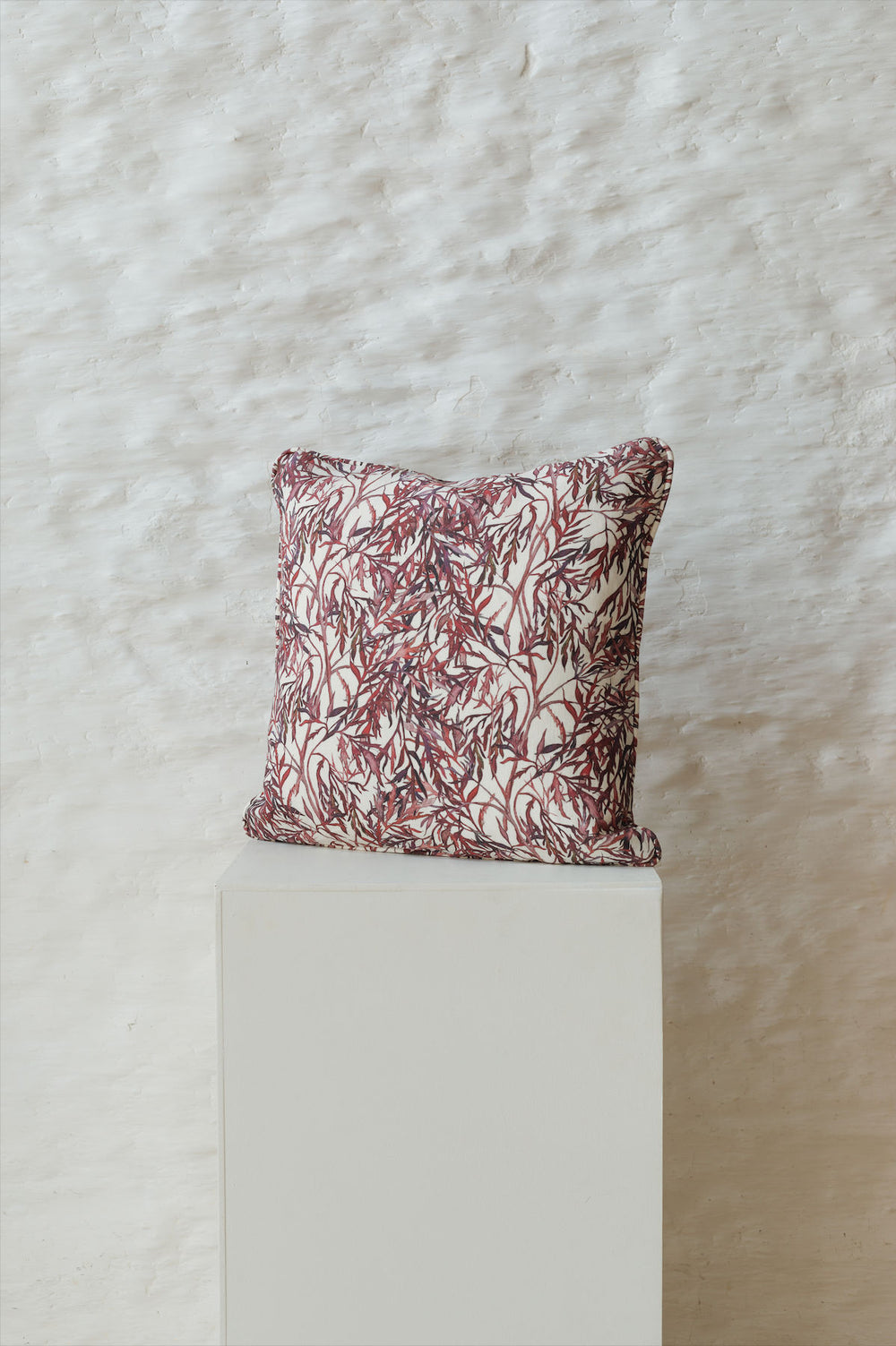 Square Elderflower Cushion with Piping