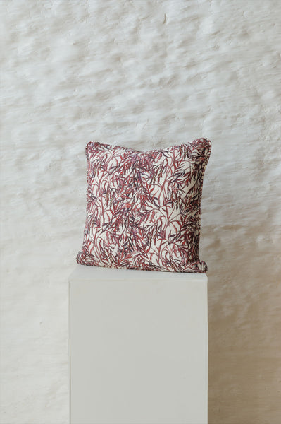 Square Elderflower Cushion with Piping
