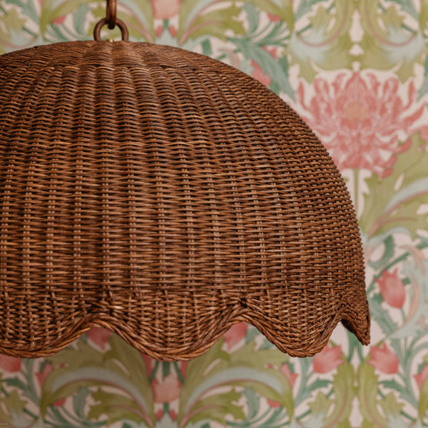 Etta Scalloped Pendant (Large Teak)