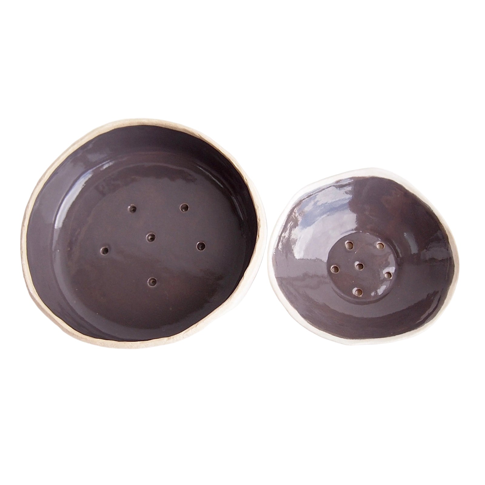 Handmade Grey and White Ceramic Soap Dish