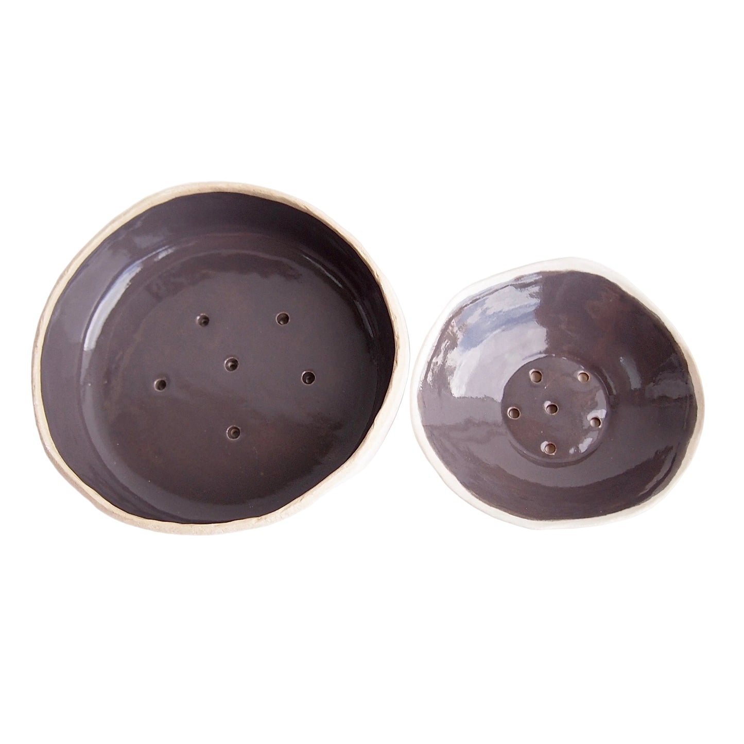 Handmade Grey and White Ceramic Soap Dish