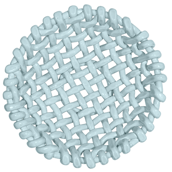 Large Sky Blue Basketweave Bowl