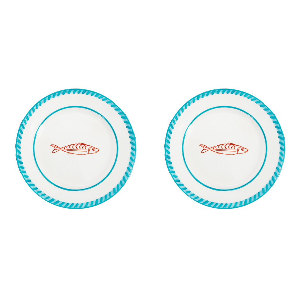 Fish Dessert Plate Set-Of-Two