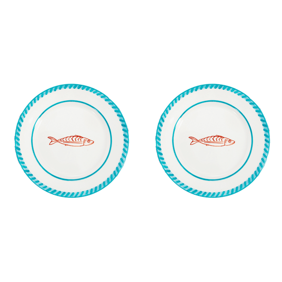 Fish Dessert Plate Set-Of-Two