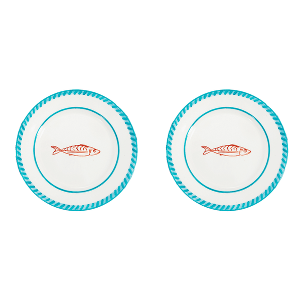 Fish Dessert Plate Set-Of-Two