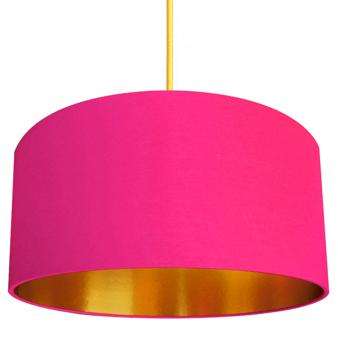 Watermelon Pink Cotton Lampshade With Gold Lining