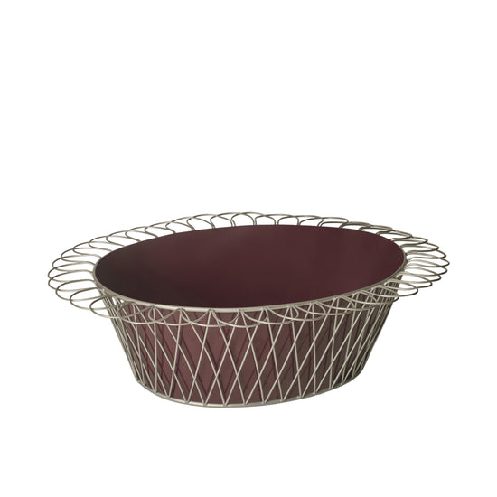 Wire Basket Planter| Aubergine & Silver