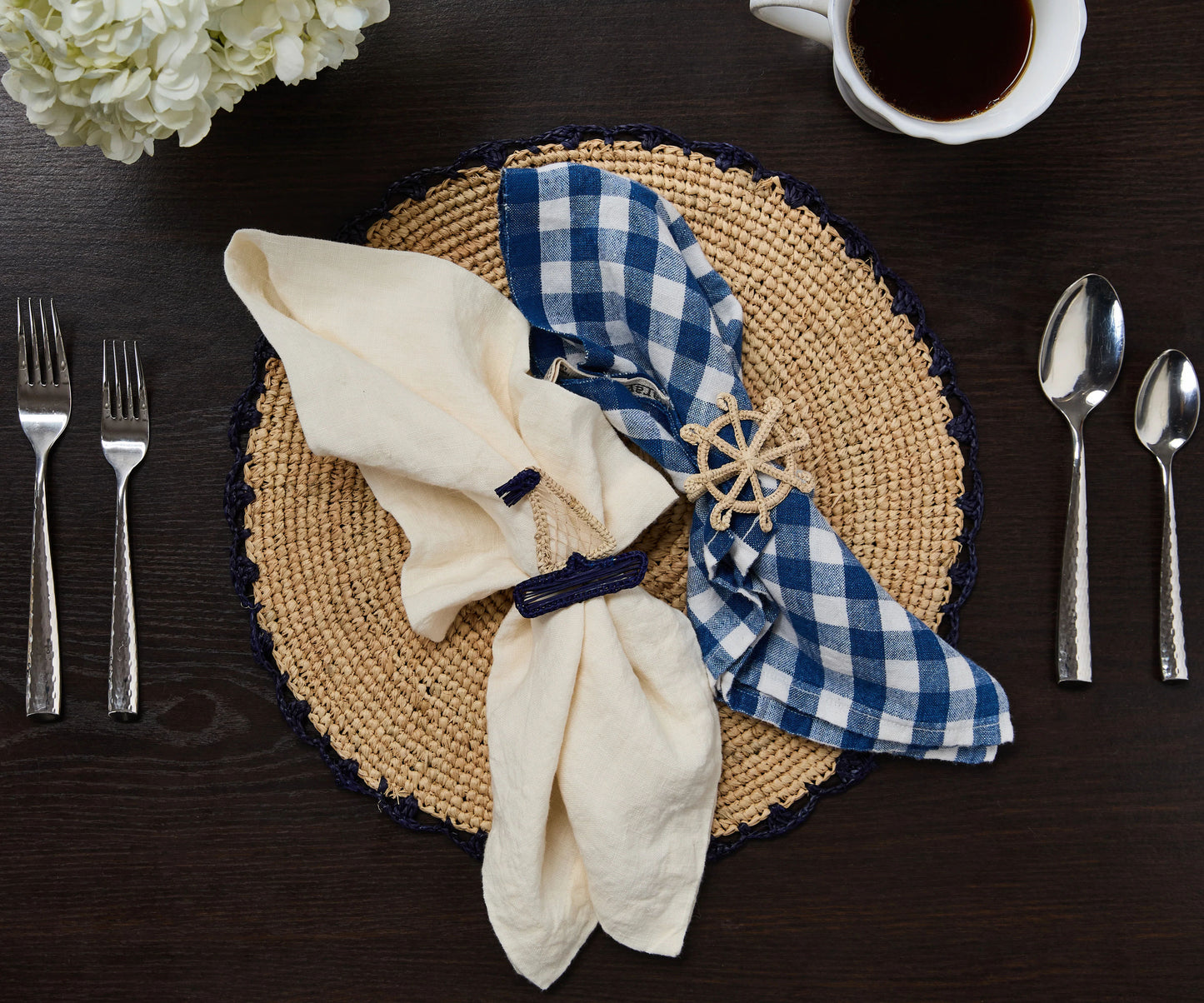 Coastal Ship Wheel Napkin Rings (Set of 4)
