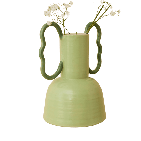 Wiggle Handle Vase - Mint Green