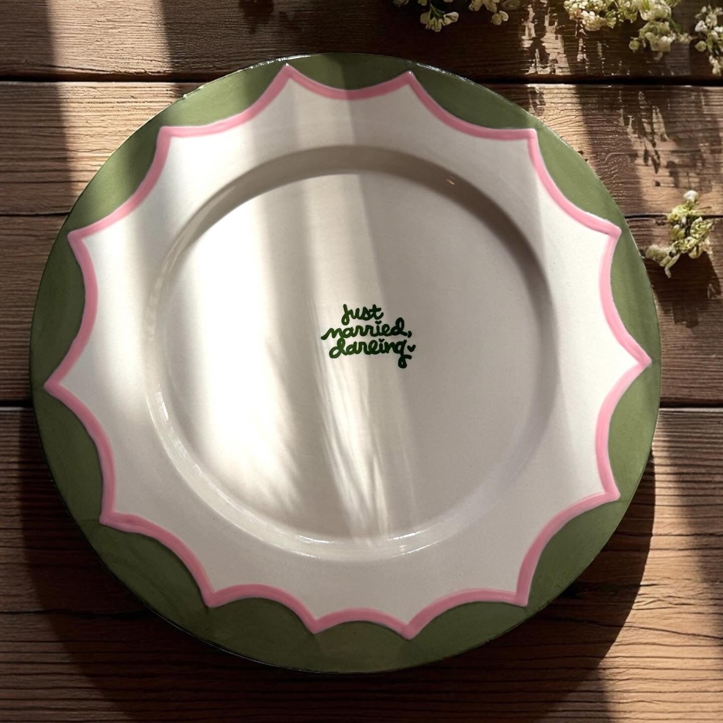 Custom Hand-Painted Scalloped Cake Plate
