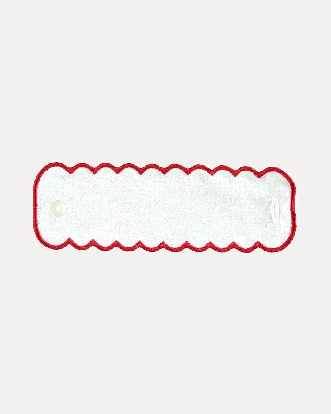White and Red Linen Napkin Ring