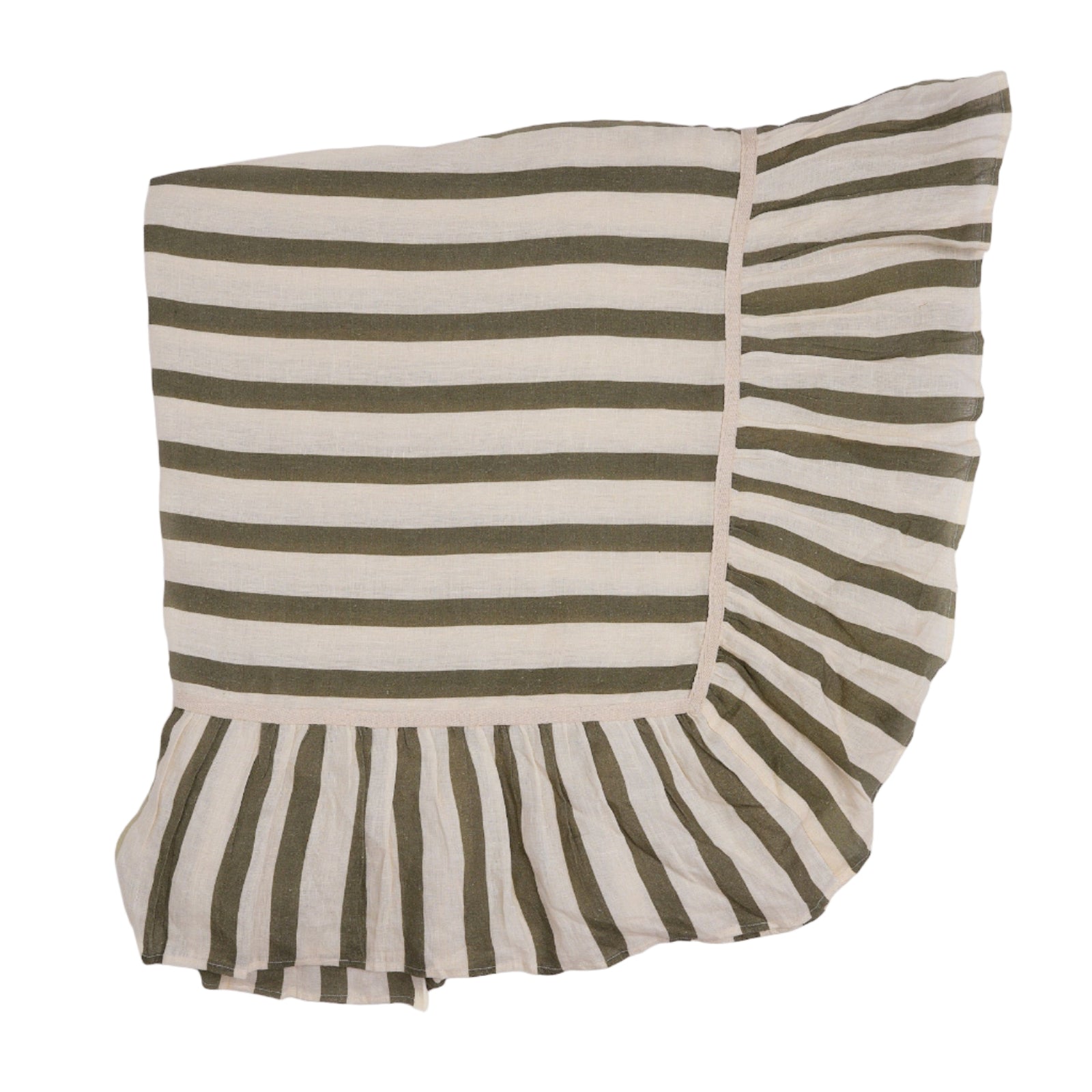 Olive & Ivory Thin Stripe Tablecloth Extra Long