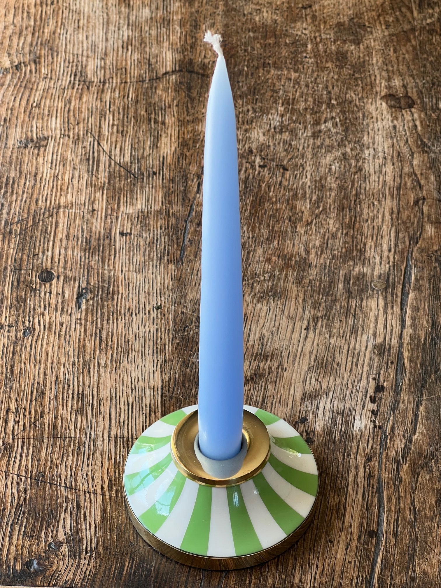 Circus Candleholder | Spring Green | Striped