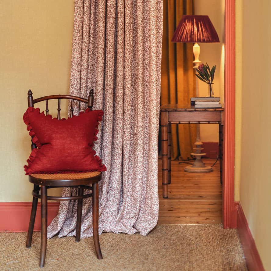 Anniversary Volga Red Cushion with Frill