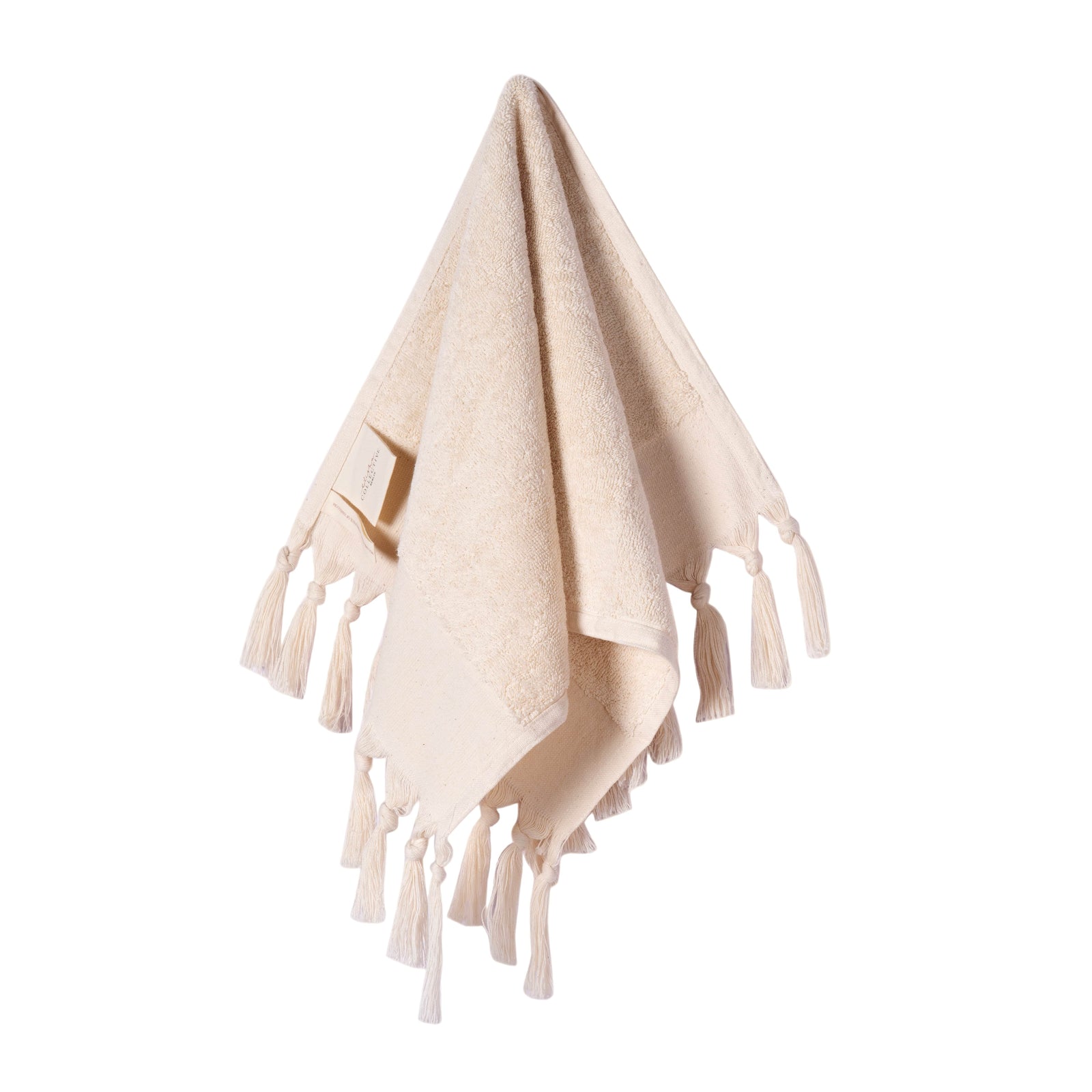 Plush & Bare Pure Cotton Mini Hand Towel In Cream