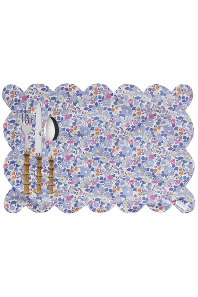 Reversible Scalloped Placemat Made With Liberty Fabric Betsy Blossom Pink