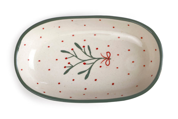 Handmade Ceramic Serving Bowl - Mist , 1.5 x 8 x 4 Inches - Set of 4