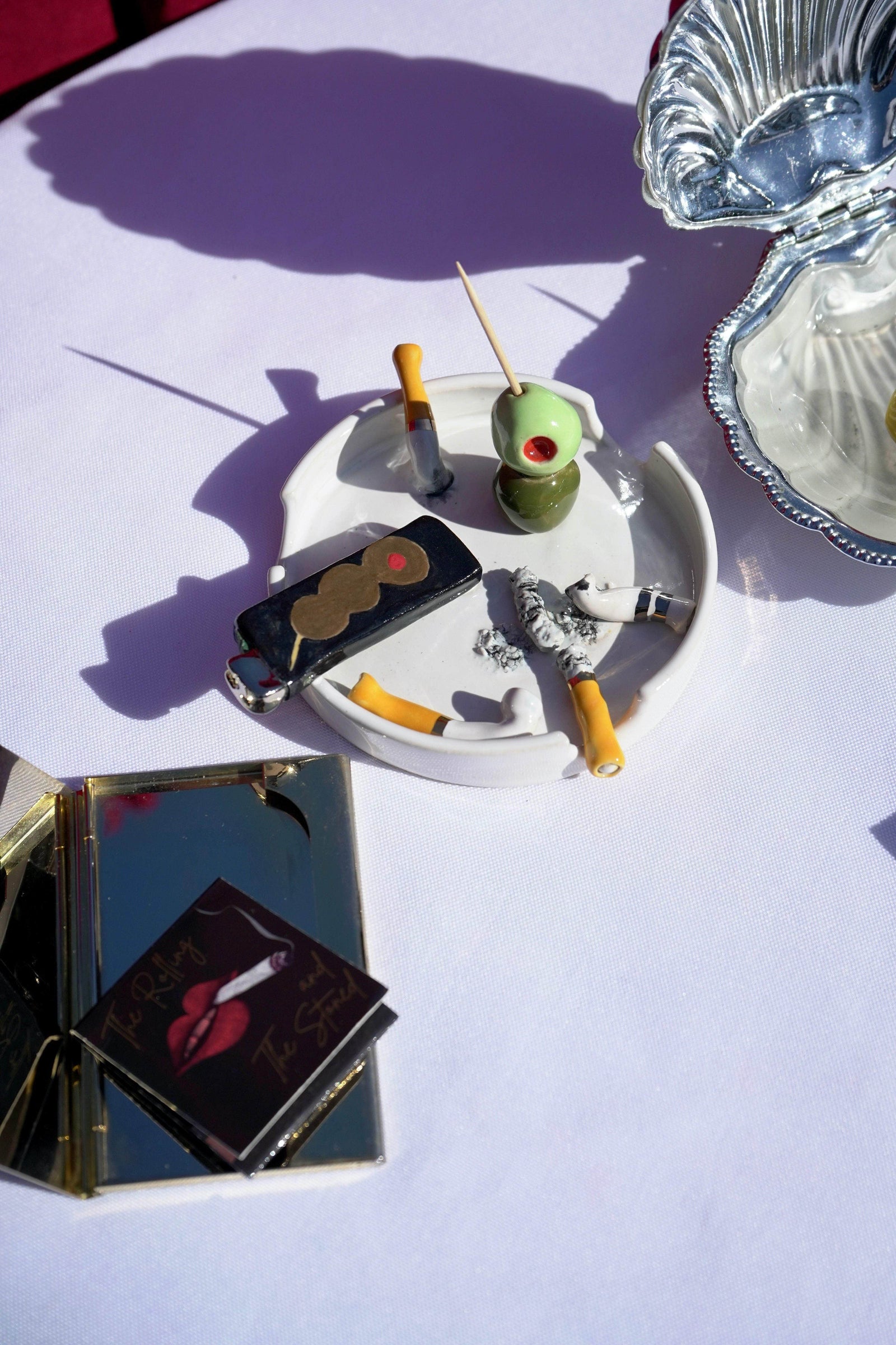 Olive Lighter Ashtray