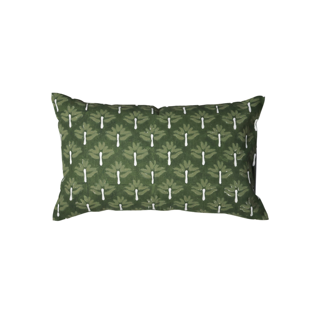Zeenat Lumbar Throw Pillow Cover - Chive