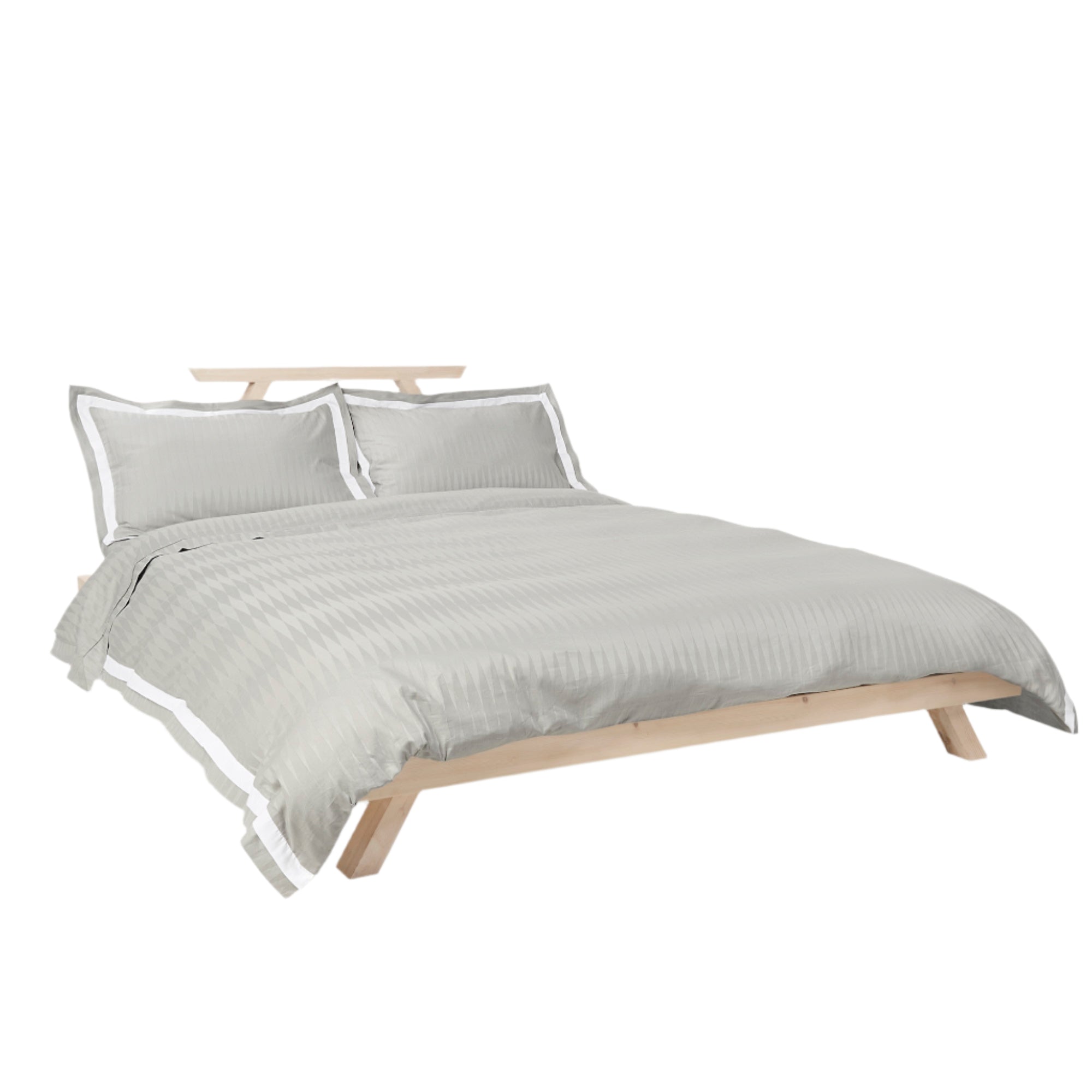 Jacquard Organic Cotton Duvet Cover - Sterling Silver