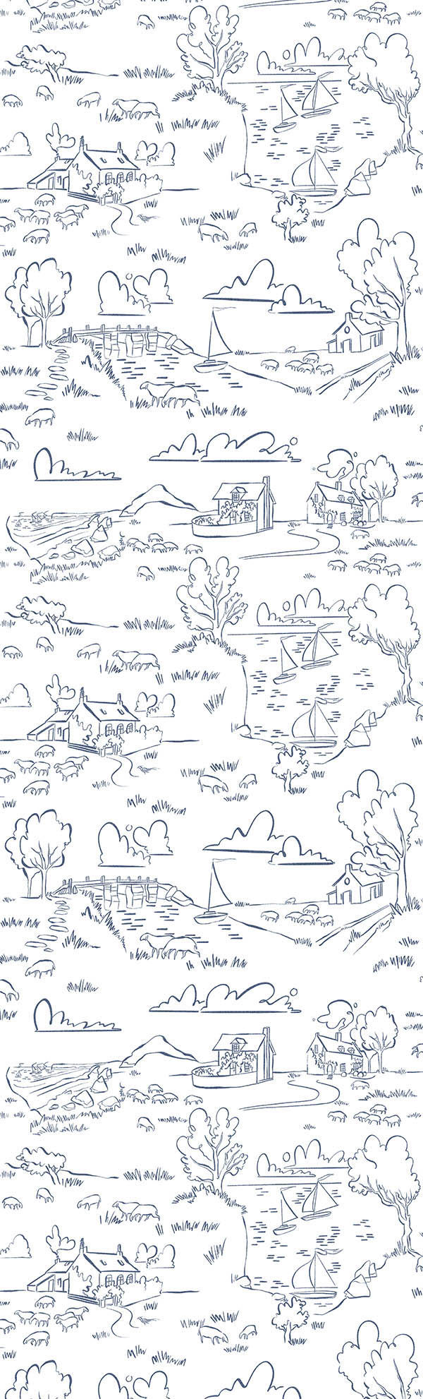 Helford Wallpaper – FERRY BLUE