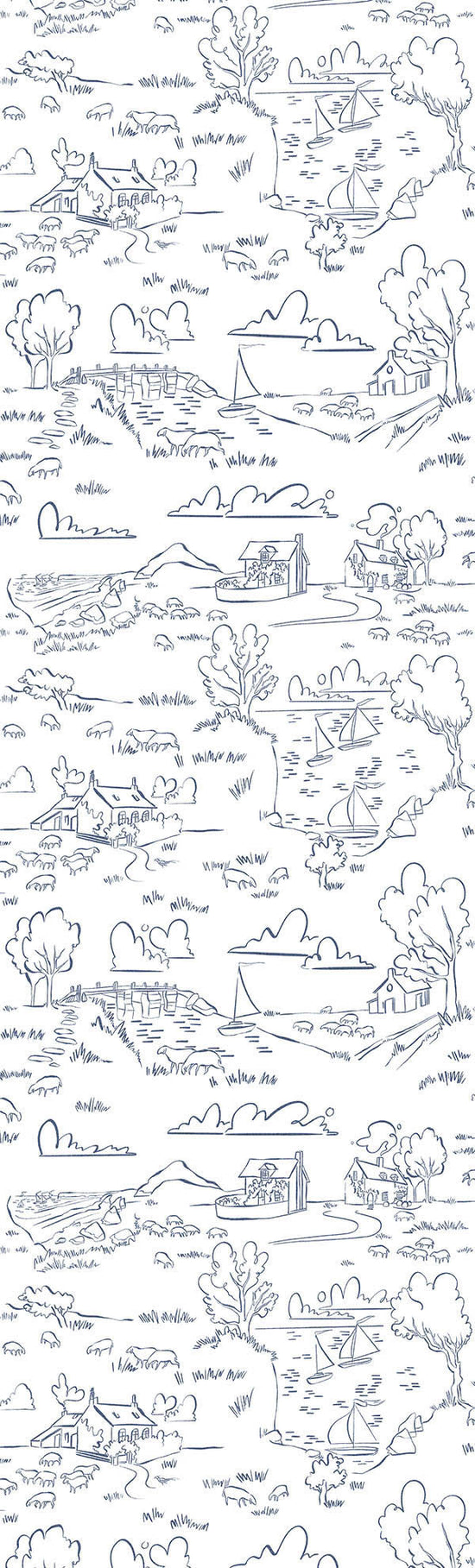 Helford Wallpaper – FERRY BLUE