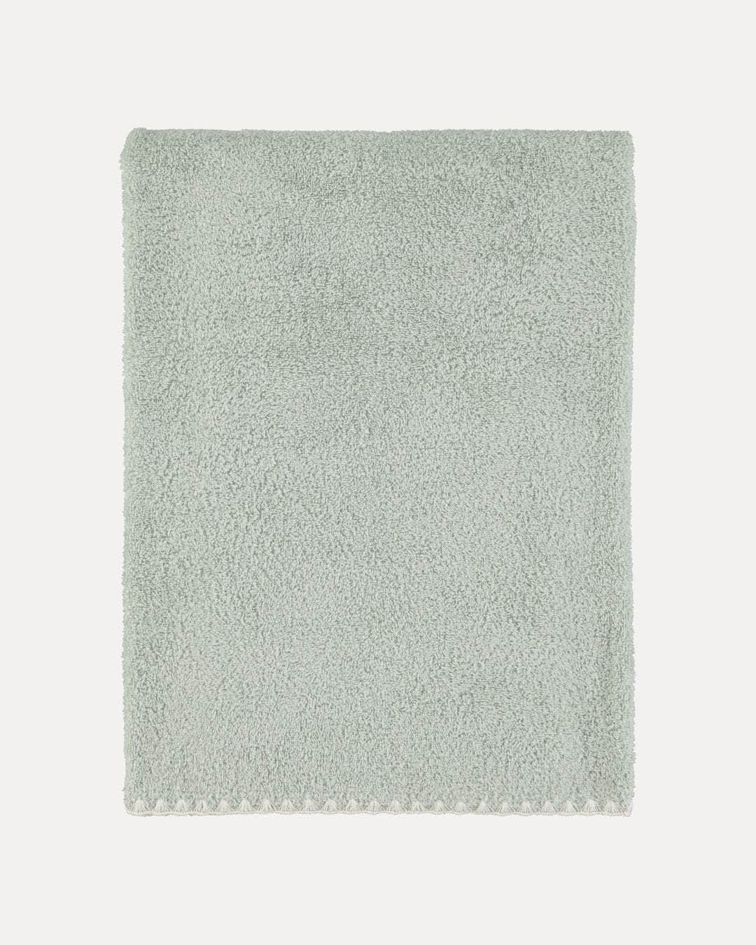 Mint Green and White Shell Stitch Bath Towel