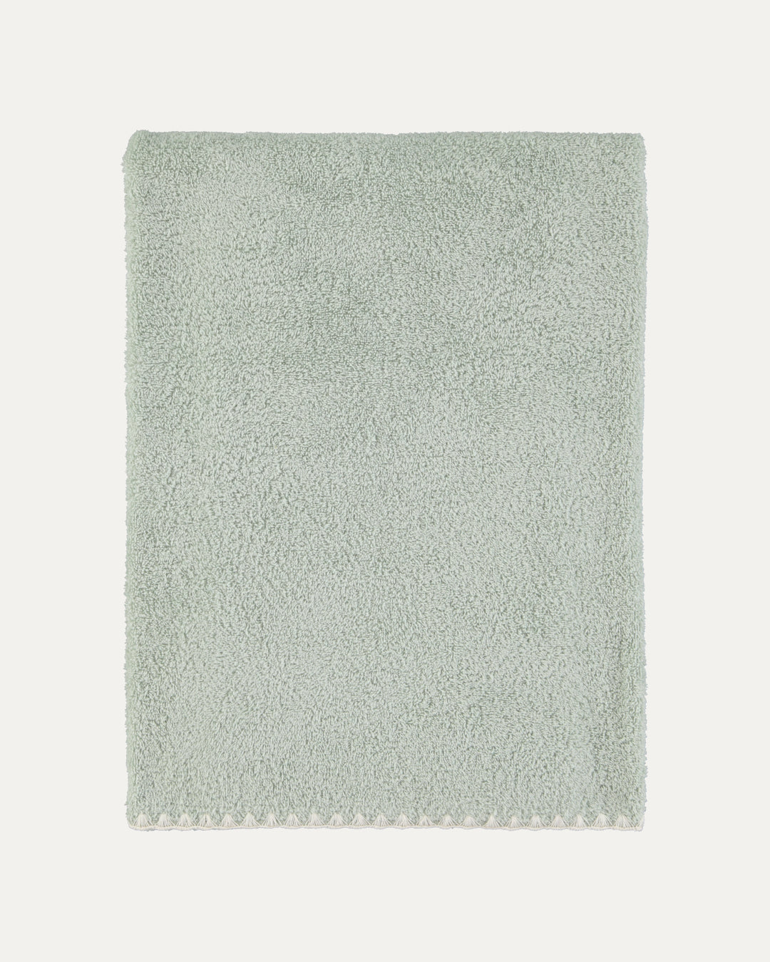Mint Green and White Shell Stitch Bath Towel