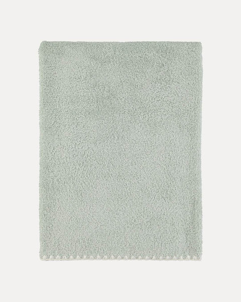 Mint Green and White Shell Stitch Bath Towel