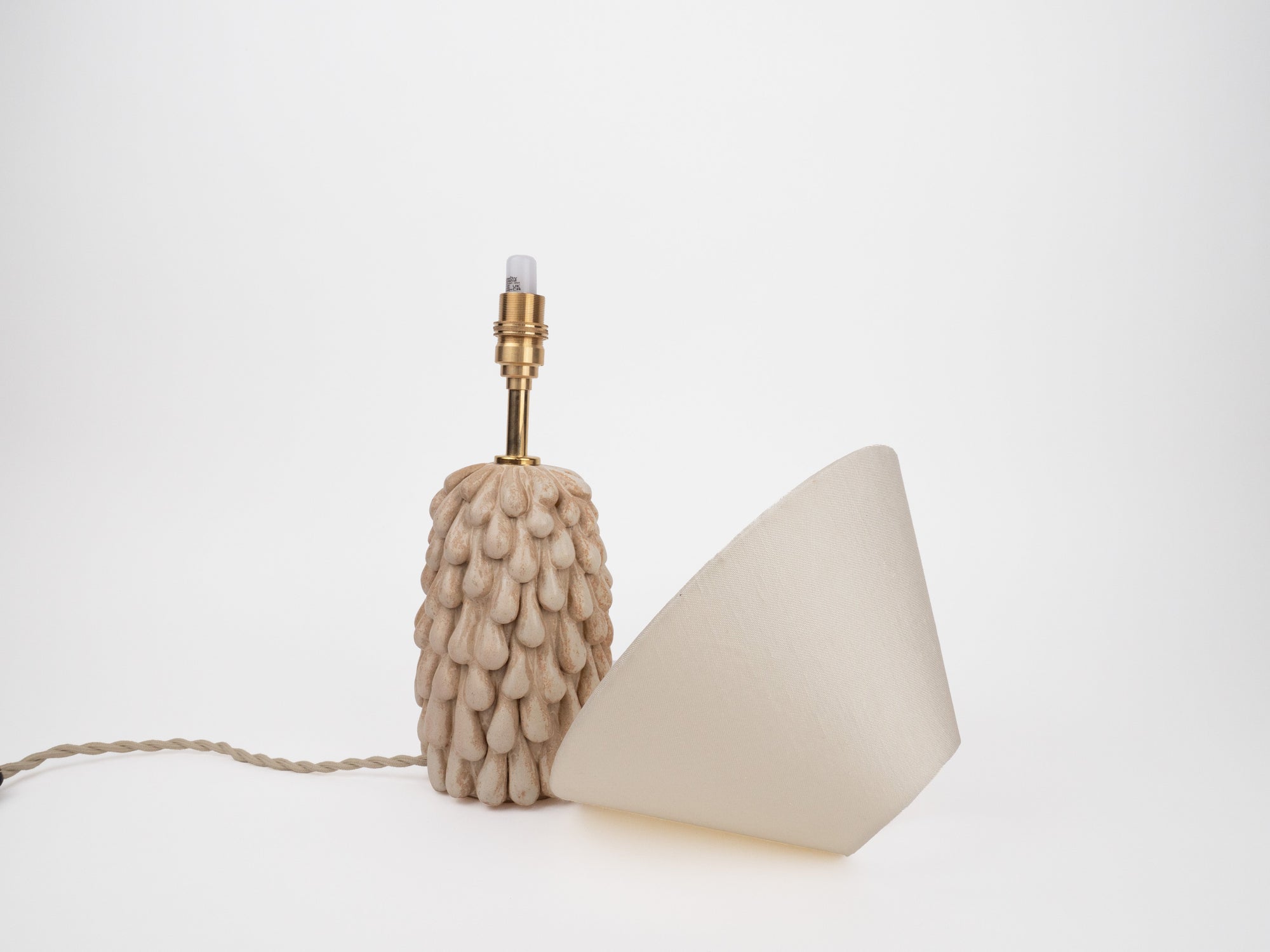 Tall 'Drip' Table Lamp - Satin Cream