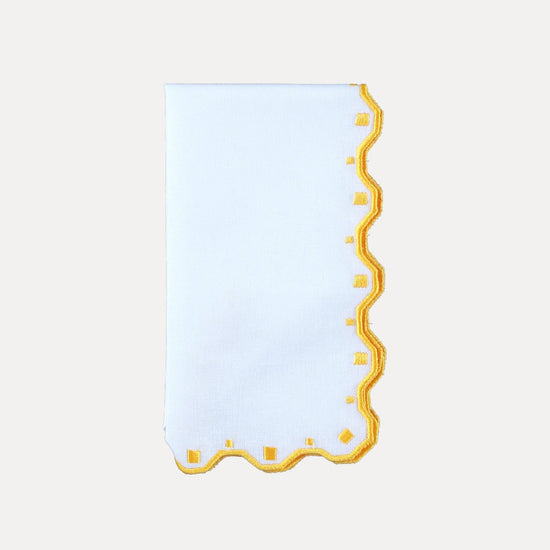 Porto Napkin, White with Yellow