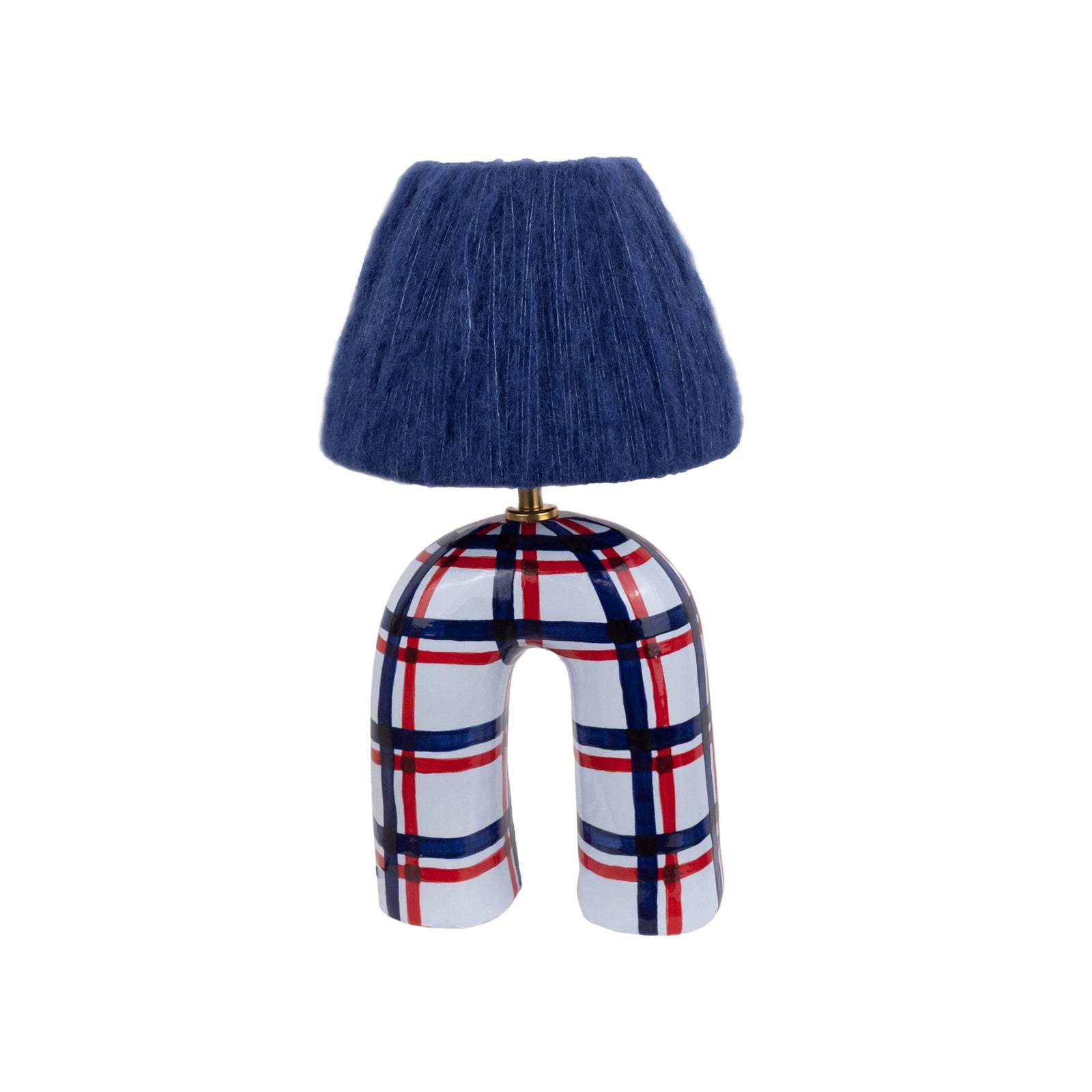 'You' Table Lamp - Blue Gingham