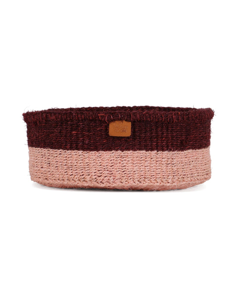 KOFIA: Burgundy and Dusty Pink Sisal Bread Basket