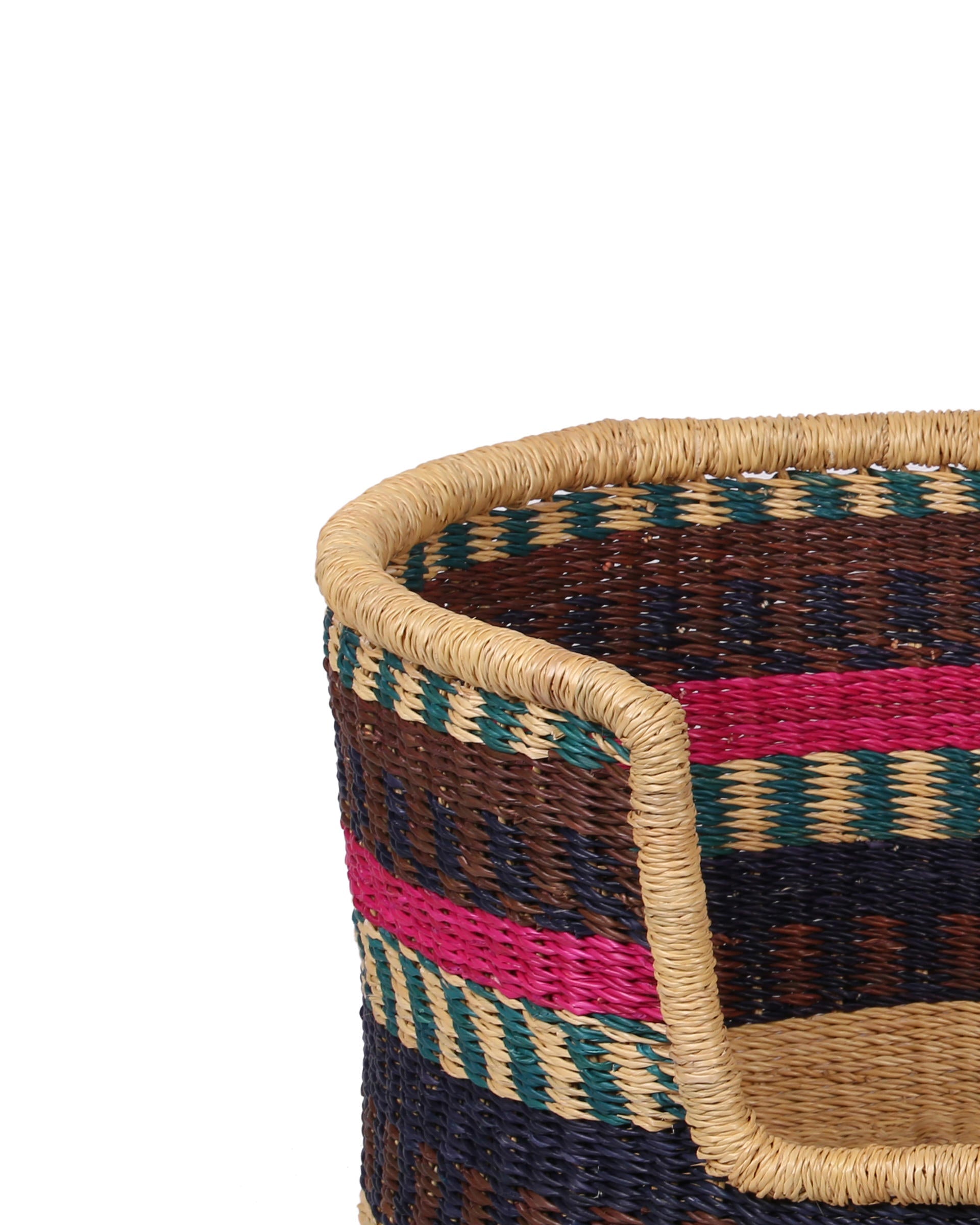 GYATA: Pink, Aqua and Brown Dog Basket - Medium