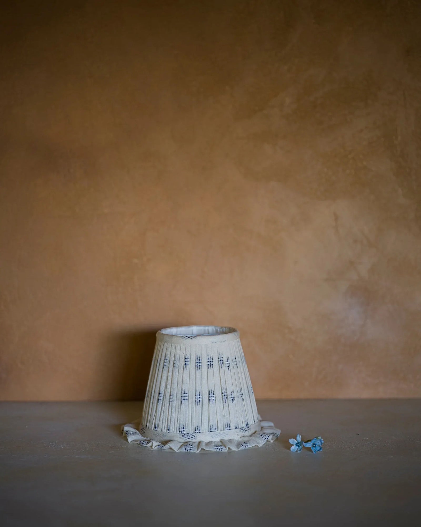 The Embroidered Cotton in Delphinium Wall Light Lampshade