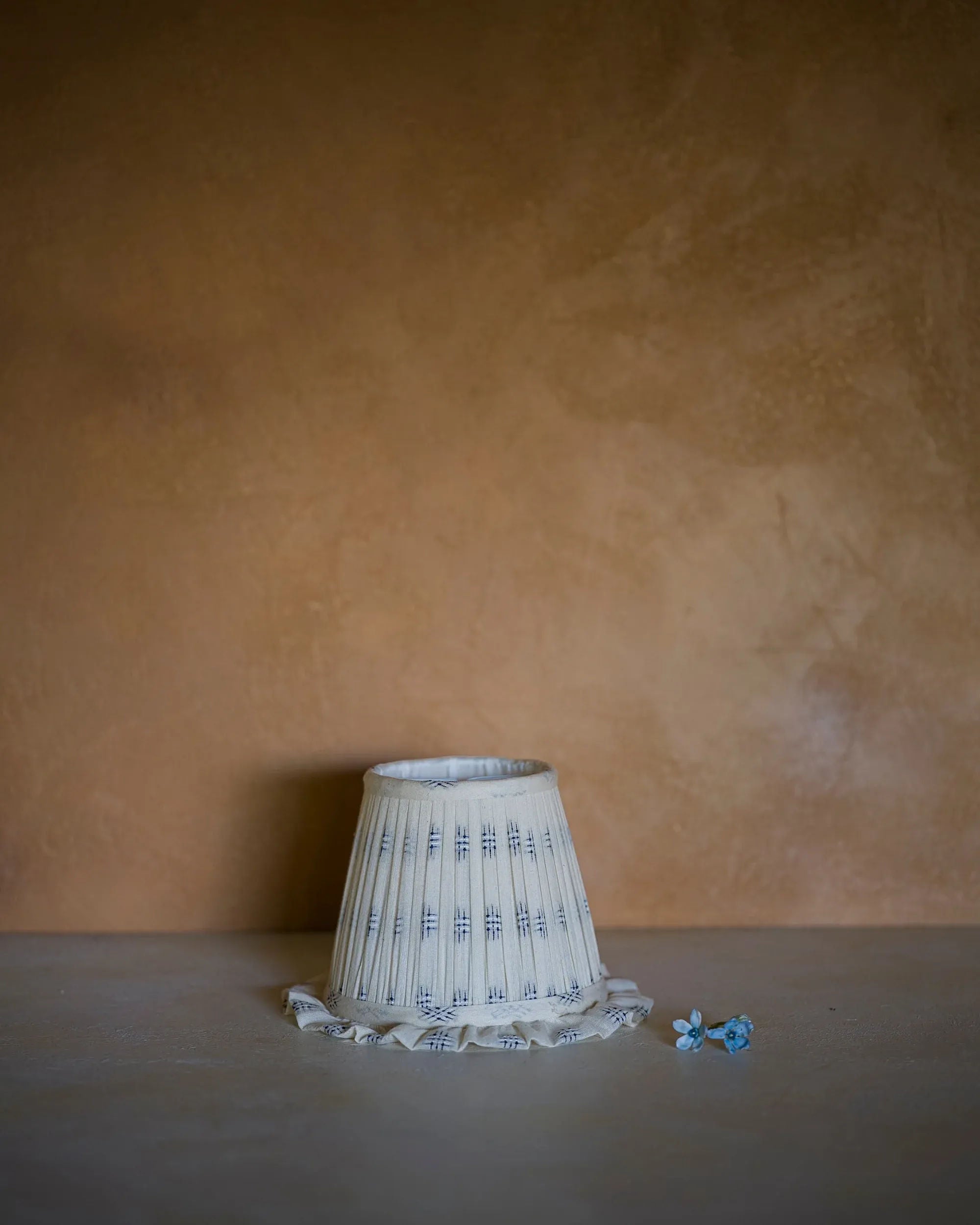 The Embroidered Cotton in Delphinium Wall Light Lampshade