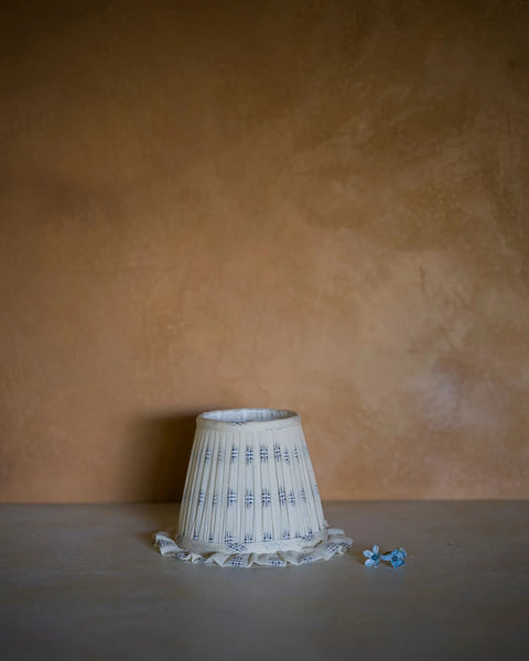 The Embroidered Cotton in Delphinium Wall Light Lampshade