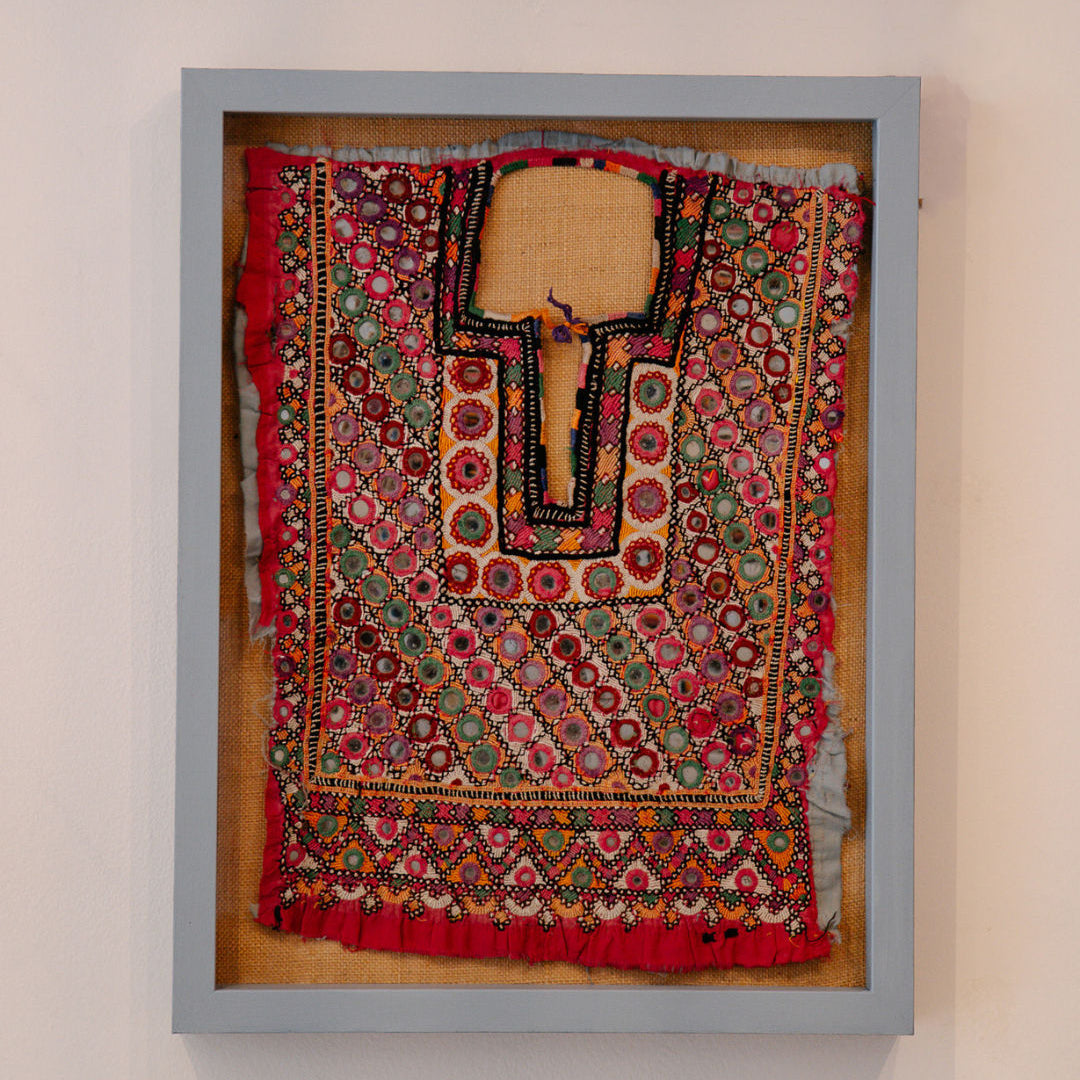 Framed Vintage Kutch Dress Bodice Panel