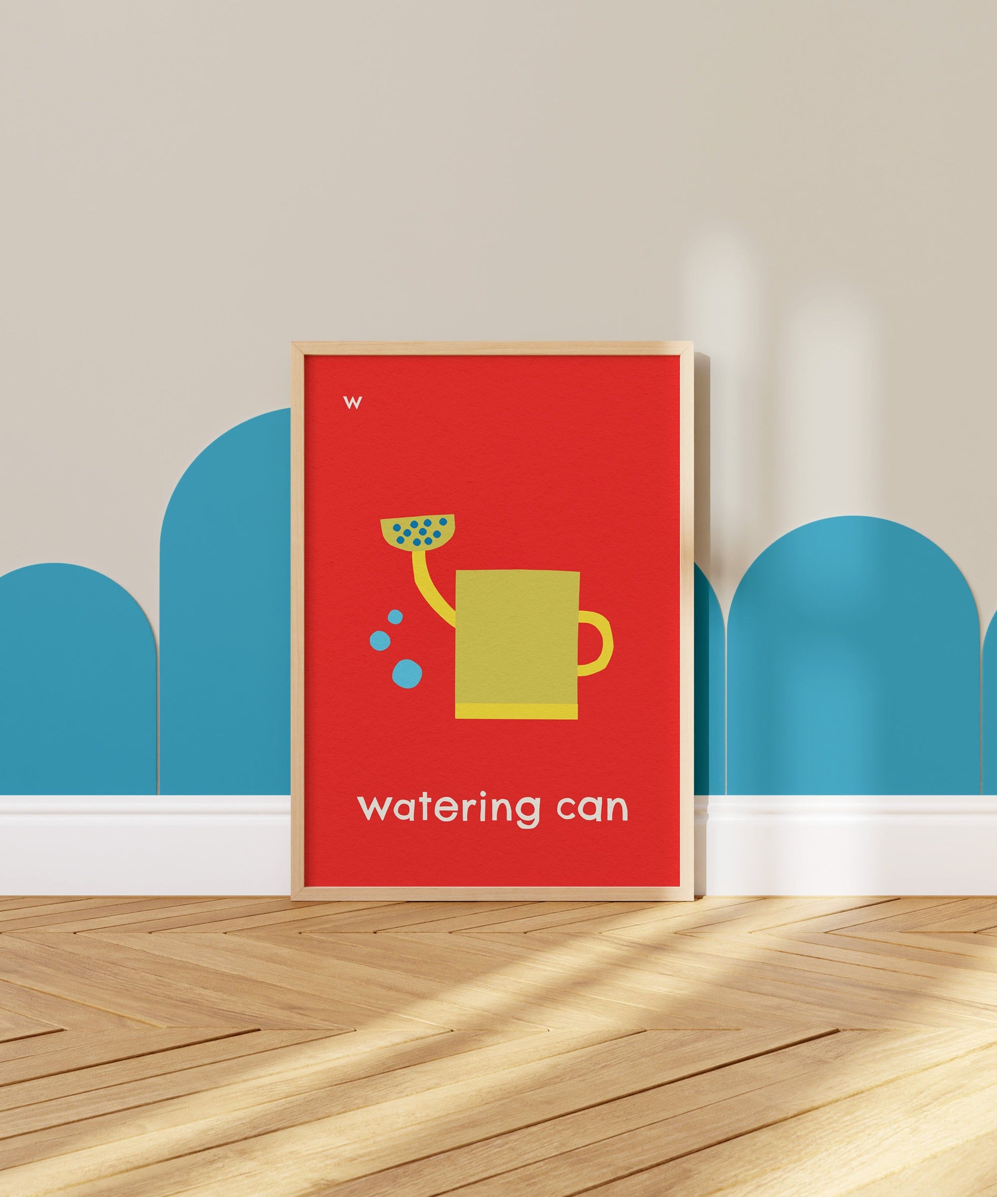 W for Watering Can Art Print