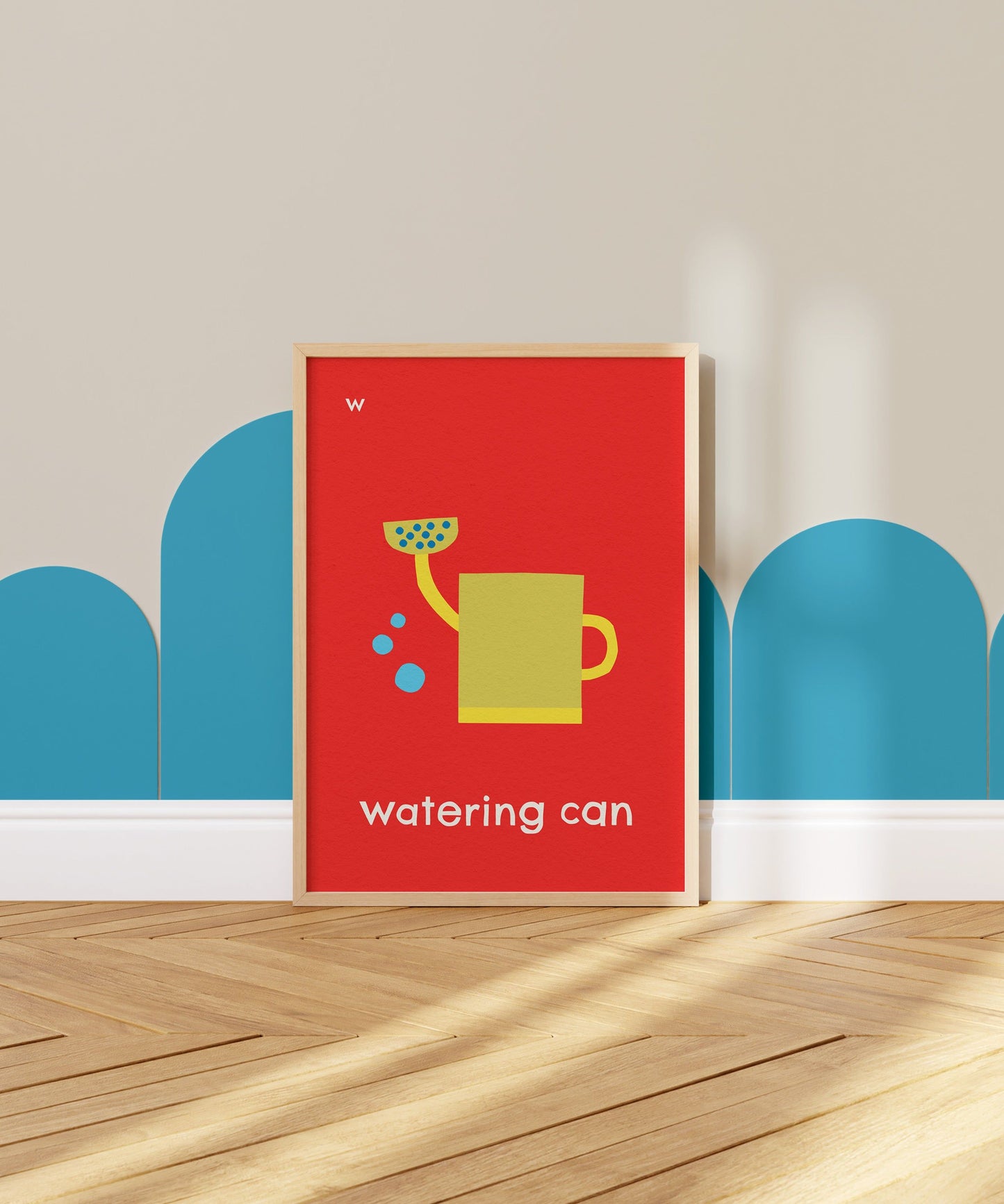 W for Watering Can Art Print