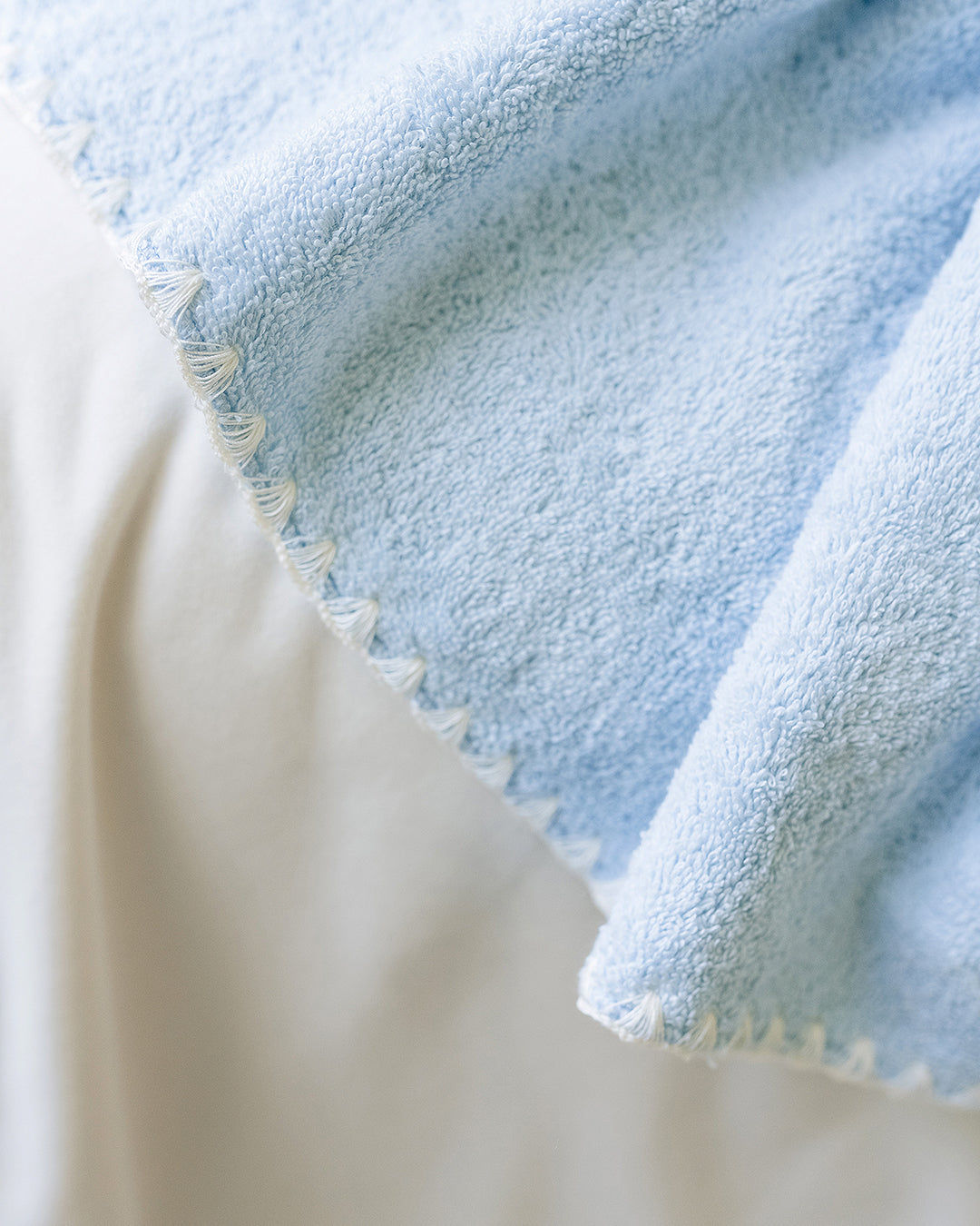 Blue and White Shell Bath Towel
