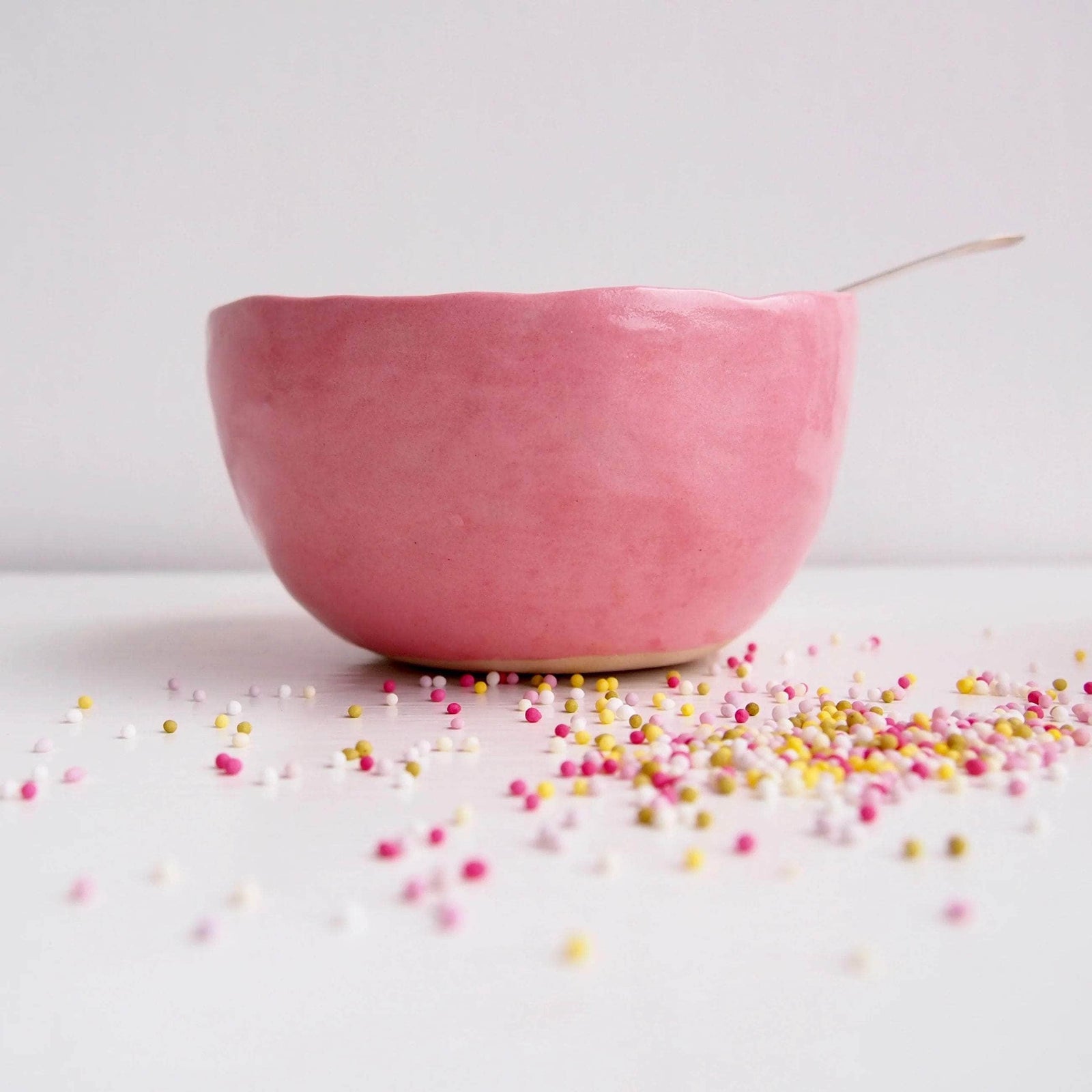 Handmade Pastel Pink and Turquoise Ice Cream Ring Bowls
