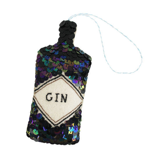 Dark Gin Sequin Hanging Ornament