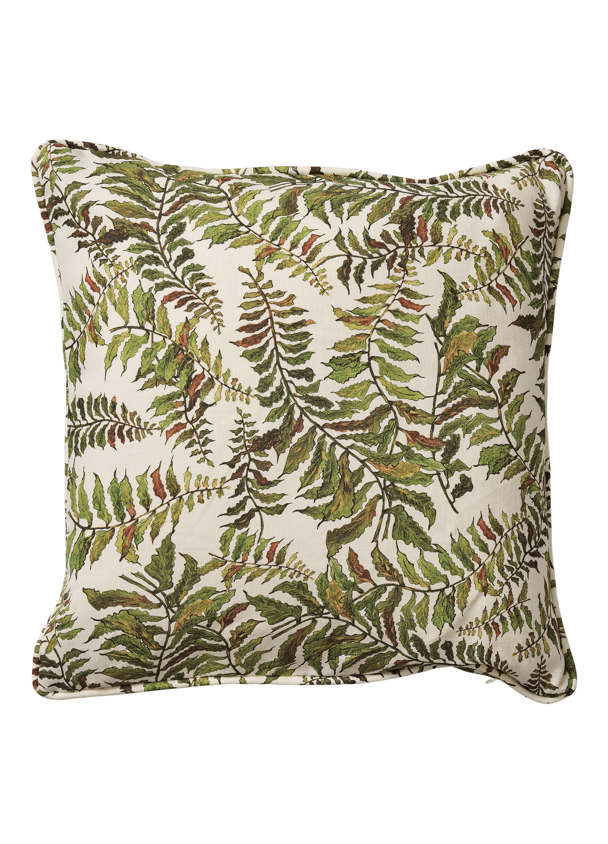 Square Fern Cushion with Piping