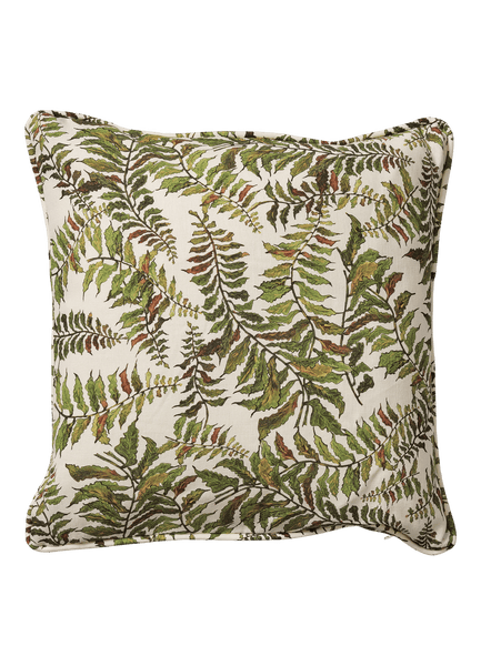 Square Fern Cushion with Piping