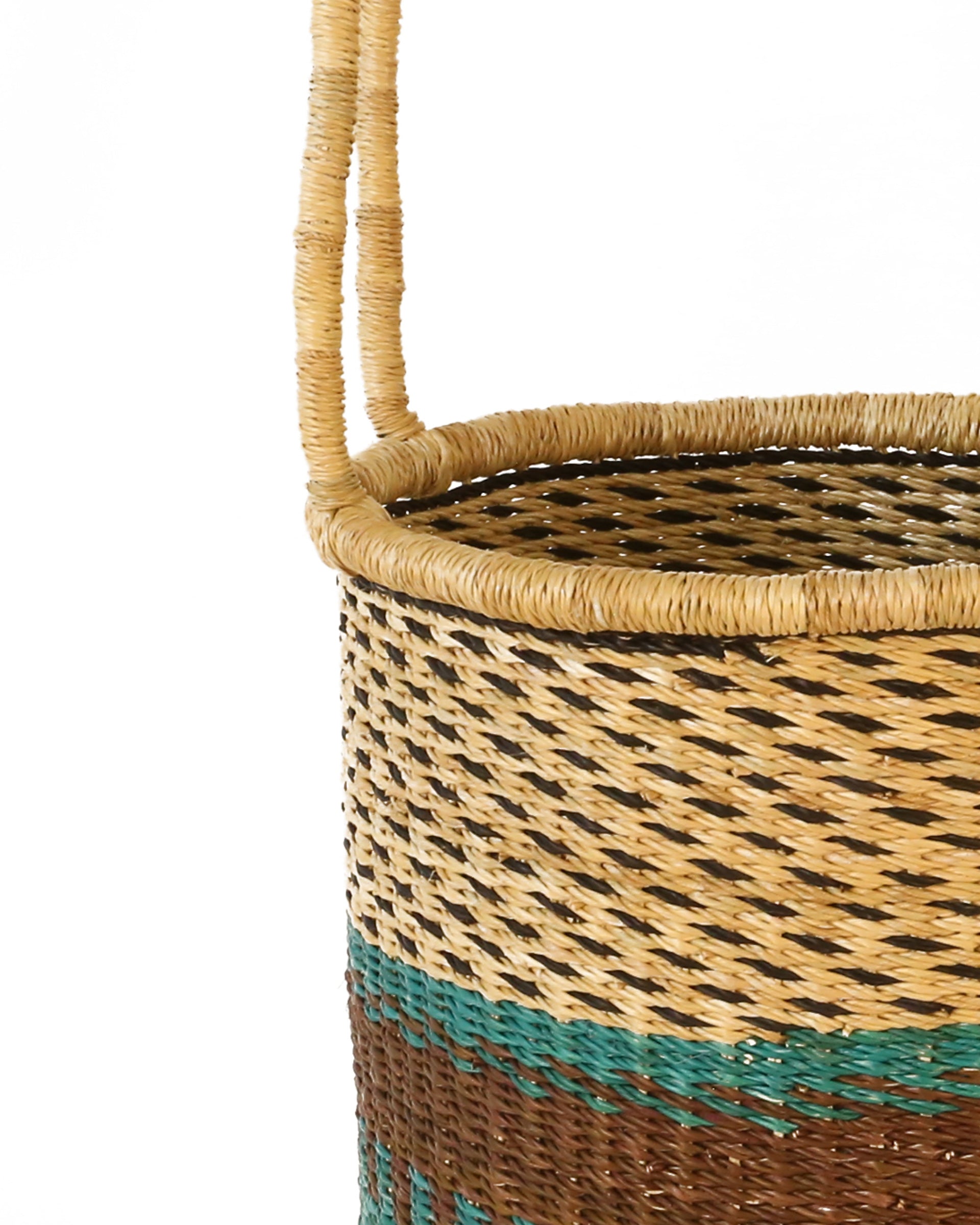ABENA: Turquoise, Brown, Black Log or Laundry Basket