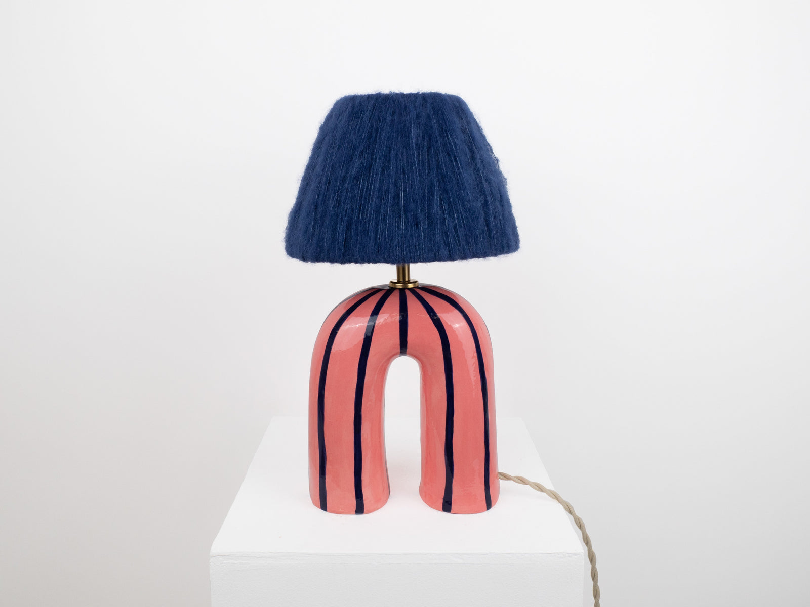 'You' Table Lamp - Blue Stripes