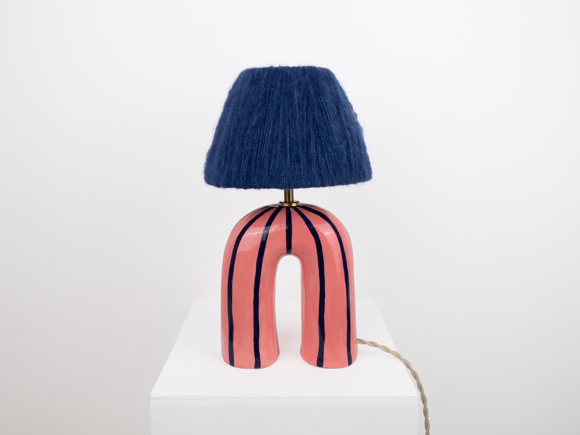 'You' Table Lamp - Blue Stripes